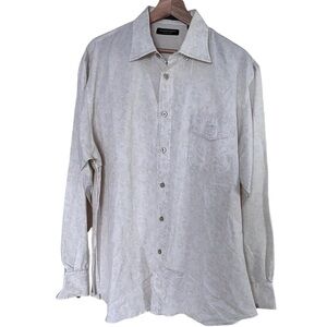 Tommy Bahama Island Soft Cotton Silk Mens Shirt Size L Long Sleeve Button